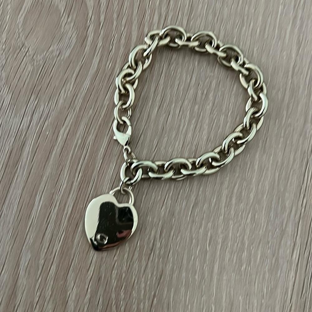 Gold Chain Bracelet with Heart Charm